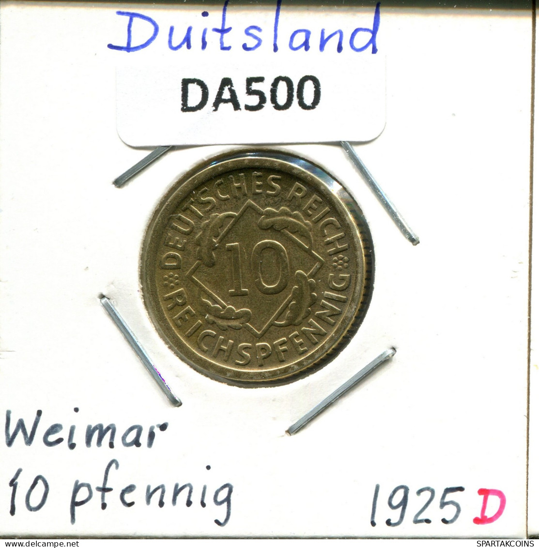 10 REICHSPFENNIG 1925 D ALEMANIA Moneda GERMANY #DA500.2.E.A - 10 Rentenpfennig & 10 Reichspfennig