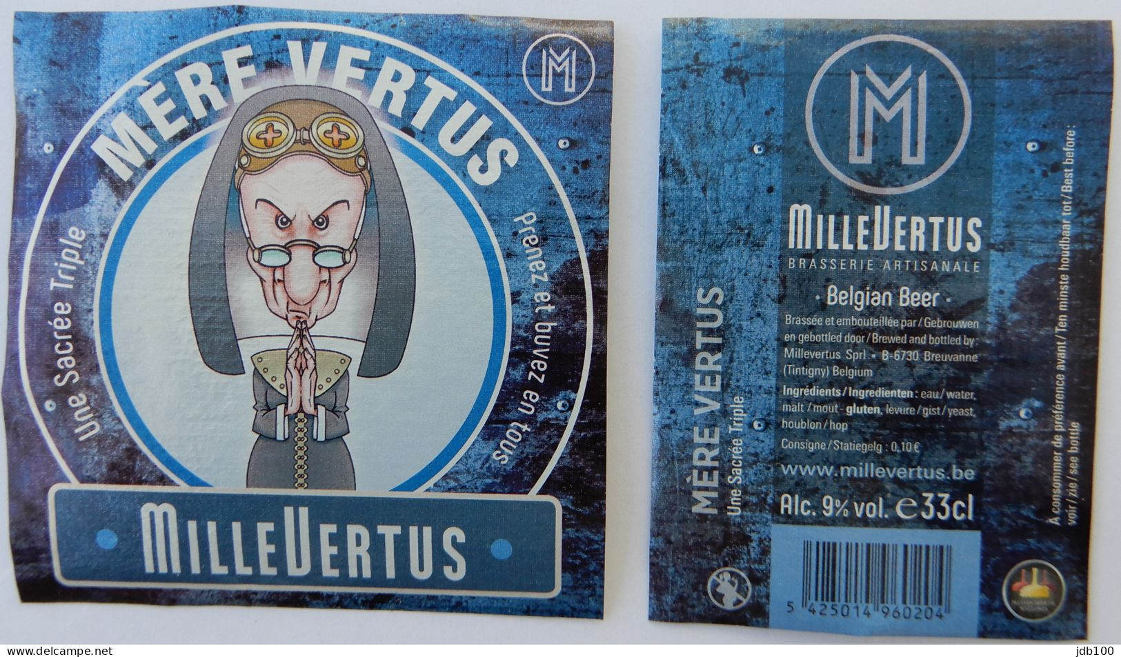 Bier Etiket (5L4), étiquette De Bière, Beer Label, Mère Vertus Brouwerij Millevertus - Bier