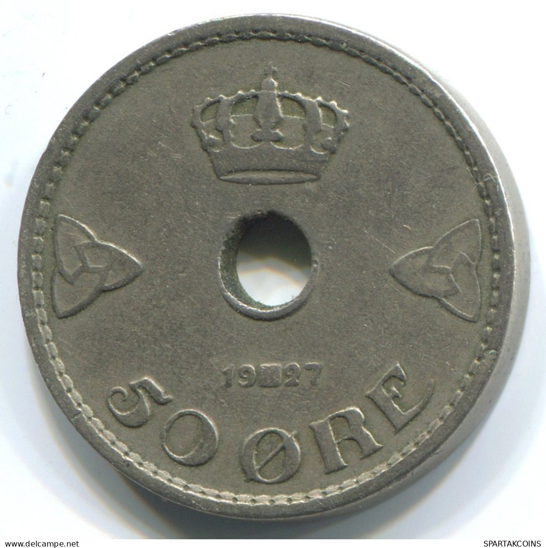 50 ORE 1927 NORWAY Coin #WW1039.U.A - Norvège
