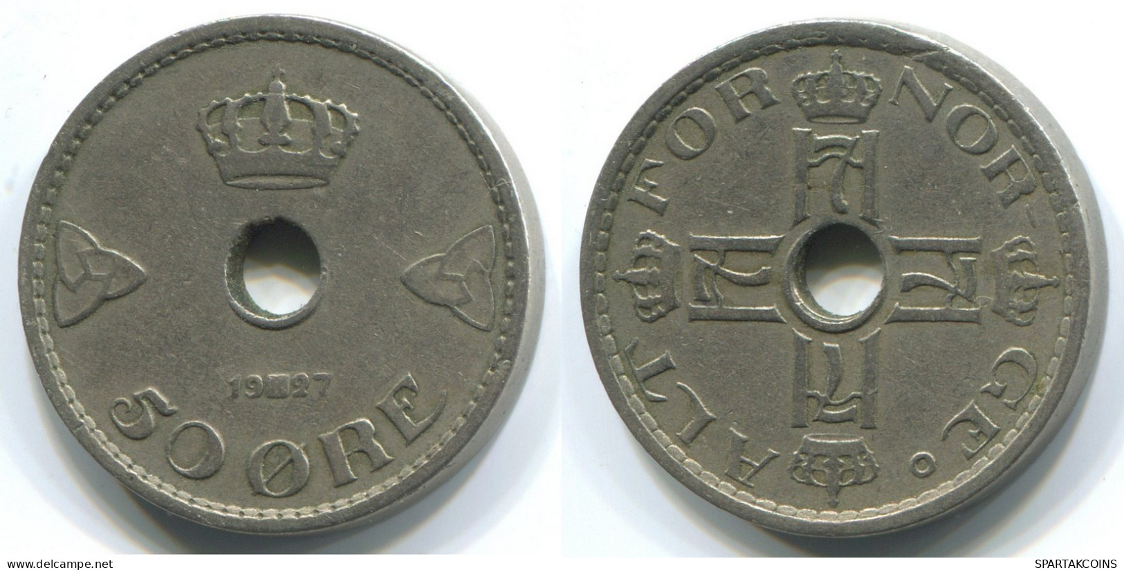 50 ORE 1927 NORWAY Coin #WW1039.U.A - Norvège