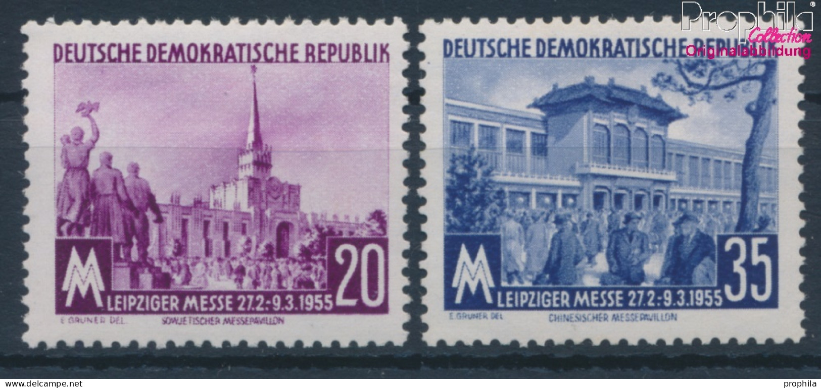 DDR 447-448 (kompl.Ausg.) Postfrisch 1955 Leipziger Frühjahrsmesse (10393784 - Neufs