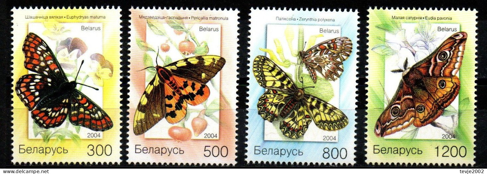 Weißrussland Belarus 2004 - Mi.Nr. 557 - 560 - Postfrisch MNH - Tiere Animals Schmetterlinge Butterflies - Vlinders