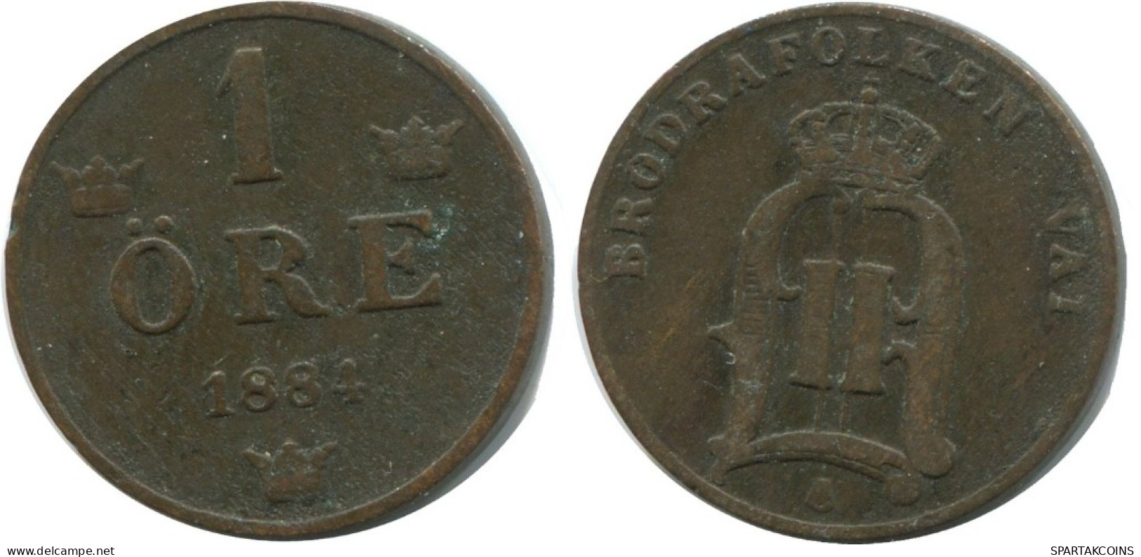 1 ORE 1884 SUECIA SWEDEN Moneda #AD410.2.E.A - Svezia