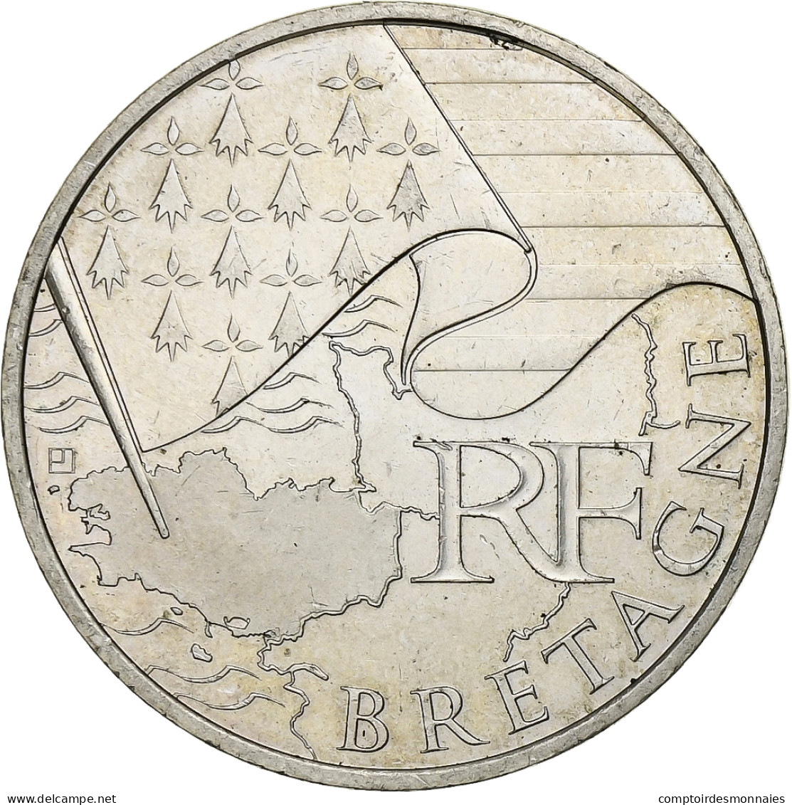 France, 10 Euro, Bretagne, 2010, Paris, Argent, SUP+, KM:1648 - Francia