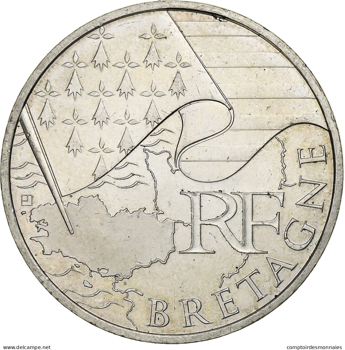 France, 10 Euro, Bretagne, 2010, Paris, Argent, SUP+, KM:1648 - France