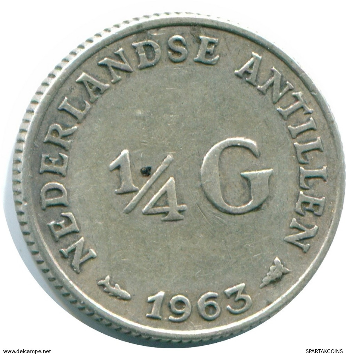 1/4 GULDEN 1963 NETHERLANDS ANTILLES SILVER Colonial Coin #NL11196.4.U.A - Nederlandse Antillen