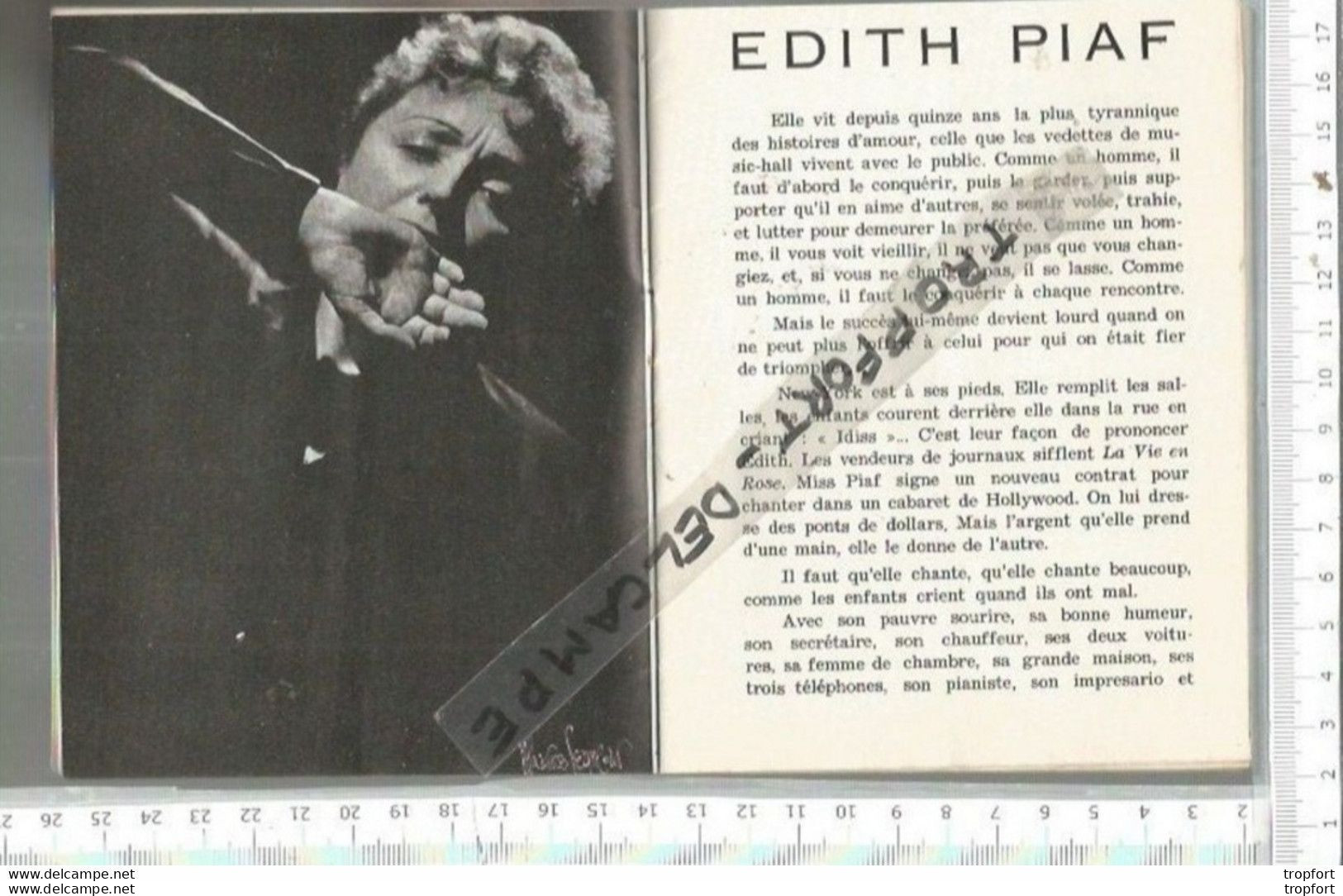 FF / PROGRAMME Ancien THEATRE L'OLYMPIA  EDITH PIAF  MARCEL AMONT - Programs