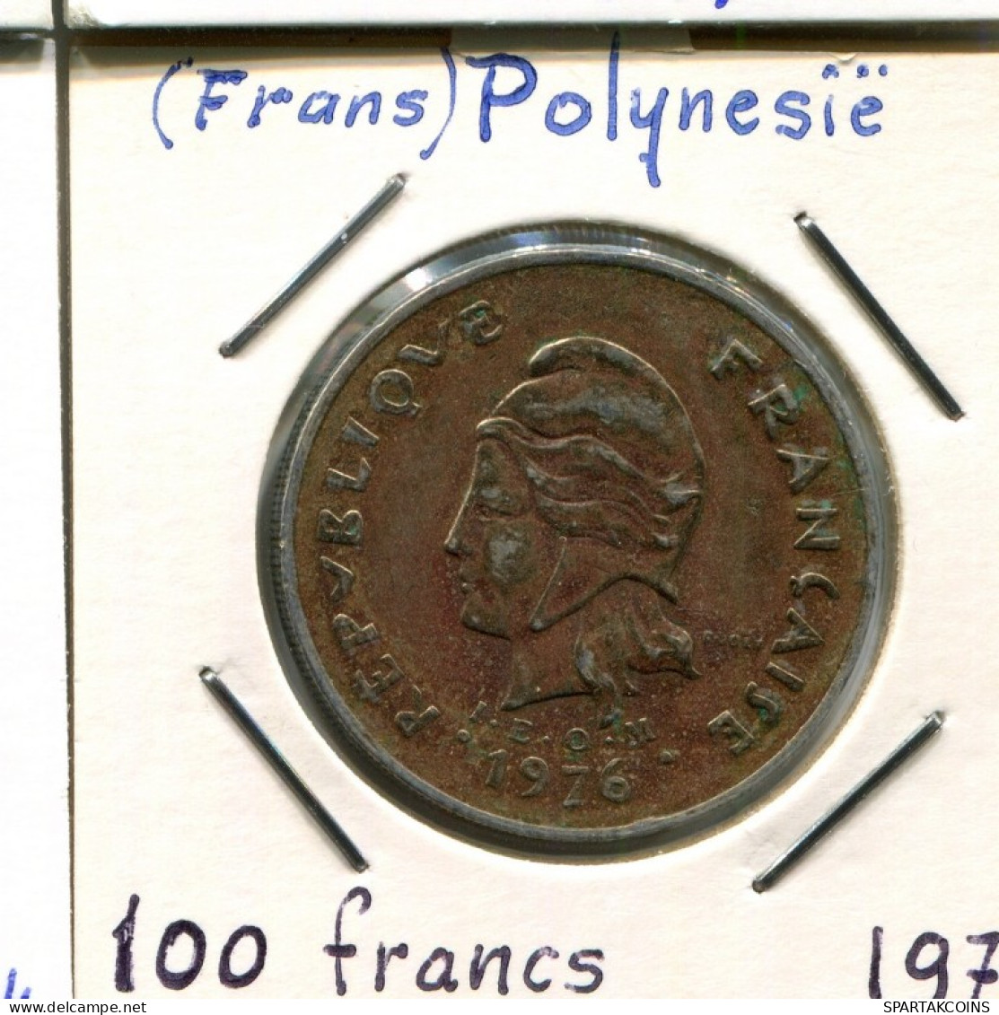 100 FRANCS 1976 Französisch POLYNESIA Koloniale Münze #AM515.D.A - Frans-Polynesië