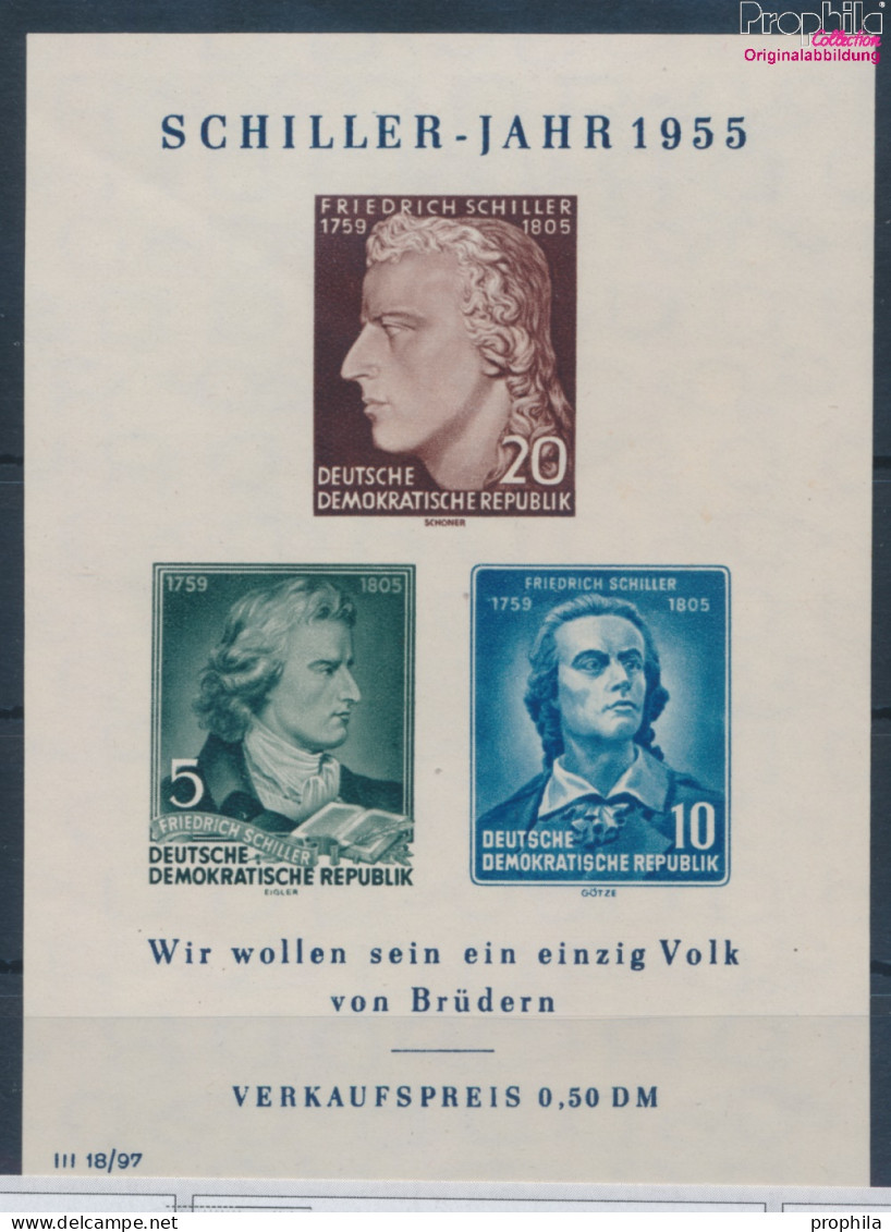 DDR Block12 (kompl.Ausg.) Postfrisch 1955 Friedrich Schiller (10393779 - Ungebraucht