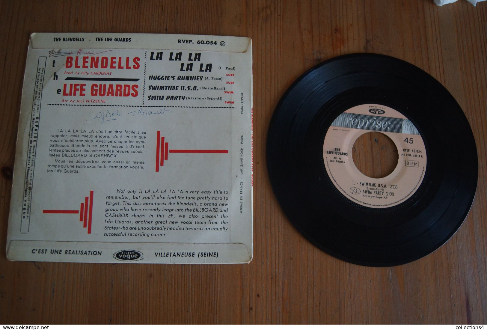 THE BLENDELLS LA LA LA LA LA THE LIFE GUARDS RARE  EP 1965 ROCK SURF - 45 G - Maxi-Single