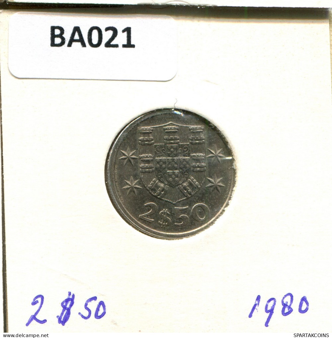 2 $ 50 ESCUDOS 1980 PORTUGAL Coin #BA021.U.A - Portogallo