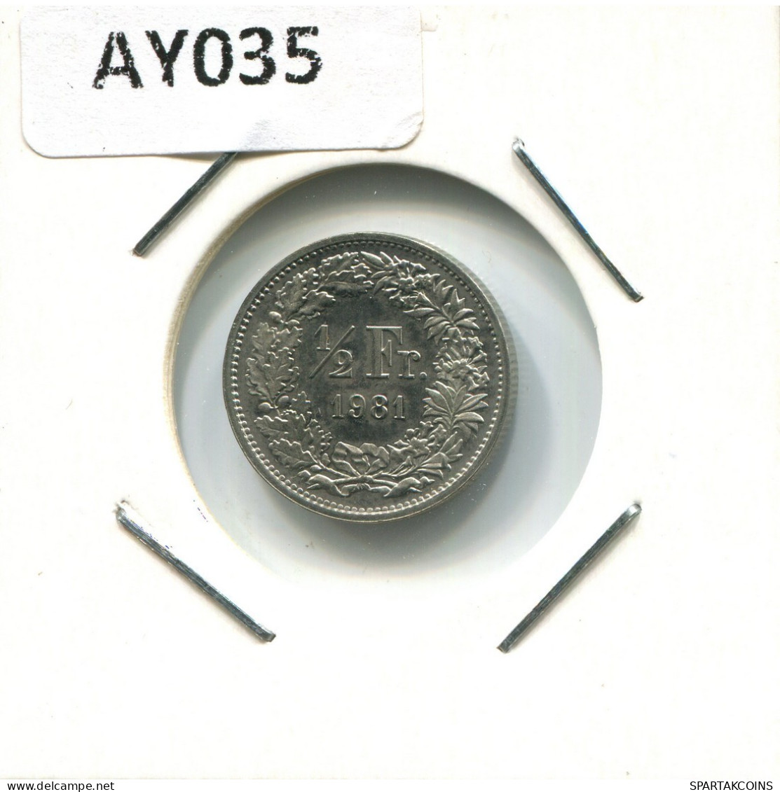 1/2 FRANC 1981 SCHWEIZ SWITZERLAND Münze #AY035.3.D.A - Andere & Zonder Classificatie