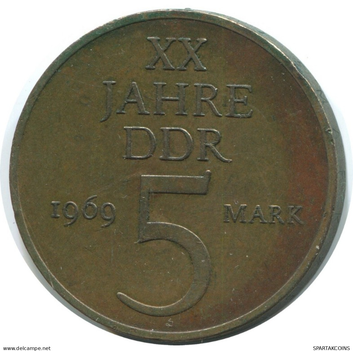 5 MARK 1969 20TH ANNIVERSARY DDR EAST DEUTSCHLAND Münze GERMANY #AE164.D.A - 5 Marchi