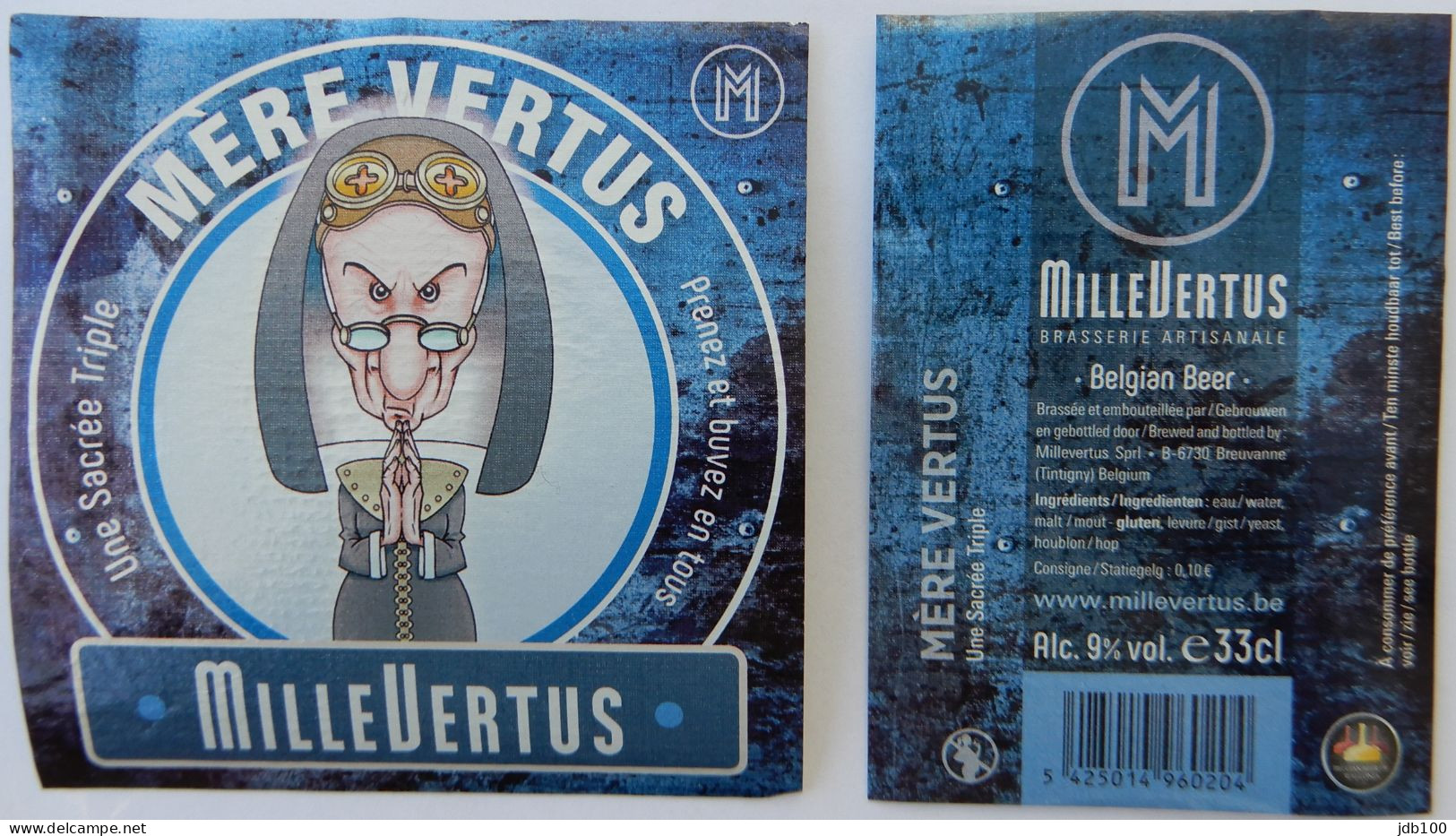Bier Etiket (5L8), étiquette De Bière, Beer Label, Mère Vertus Brouwerij Millevertus - Bière