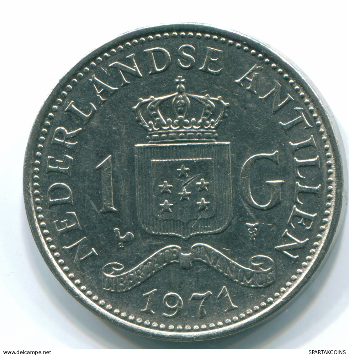 1 GULDEN 1971 NETHERLANDS ANTILLES Nickel Colonial Coin #S11984.U.A - Nederlandse Antillen