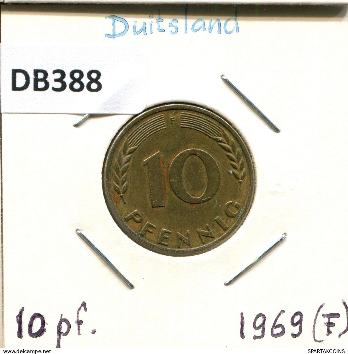 10 PFENNIG 1969 F WEST & UNIFIED GERMANY Coin #DB388.U.A - 10 Pfennig
