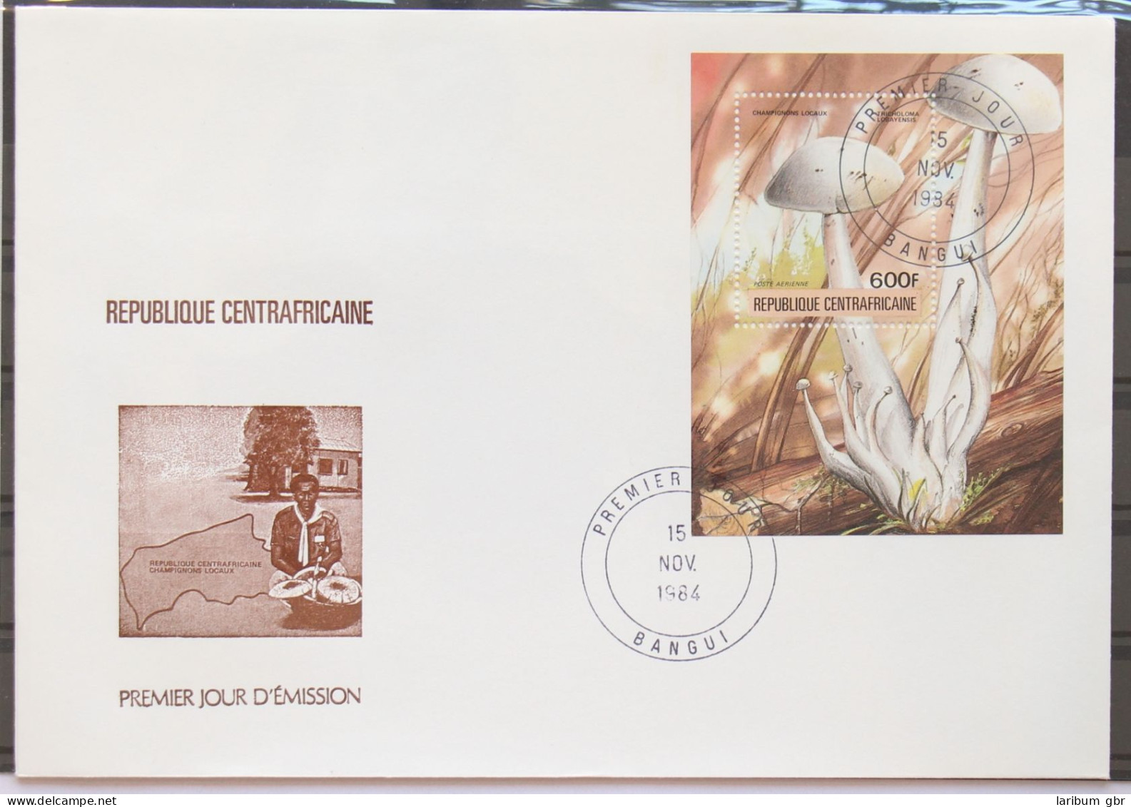 Zentralafr. Rep. 1052-1057 Und Block 290 Gestempelt Als FDC / Pilze #GC409 - Centrafricaine (République)