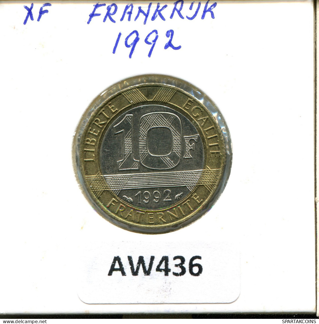 10 FRANCS 1992 FRANCIA FRANCE Moneda BIMETALLIC #AW436.E.A - 10 Francs