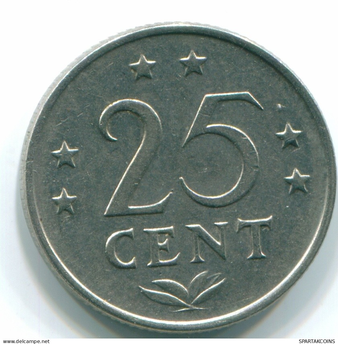 25 CENTS 1971 NETHERLANDS ANTILLES Nickel Colonial Coin #S11544.U.A - Nederlandse Antillen