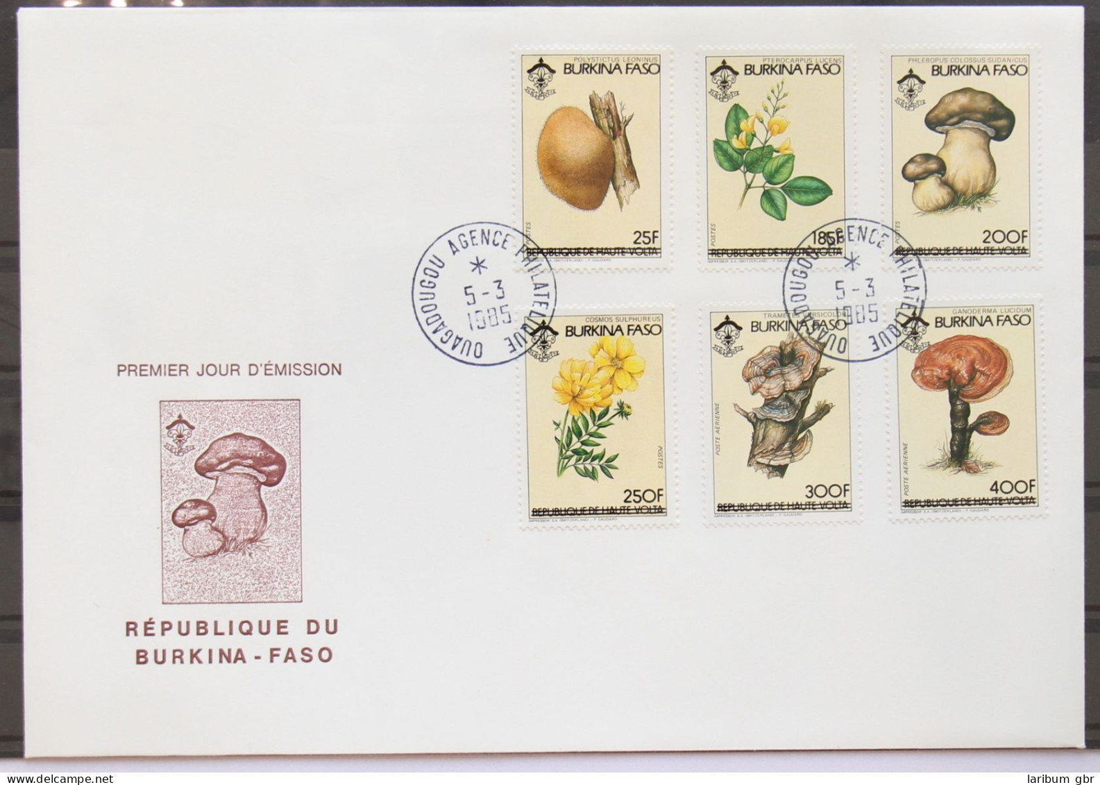 Burkina Faso 976-981 Gestempelt Als FDC / Pilze #GC402 - Burkina Faso (1984-...)