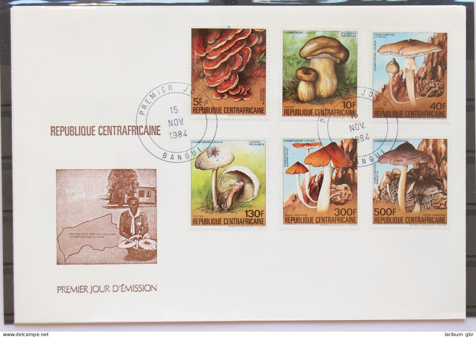 Zentralafr. Rep. 1052-1057 Und Block 290 Gestempelt Als FDC / Pilze #GC410 - República Centroafricana