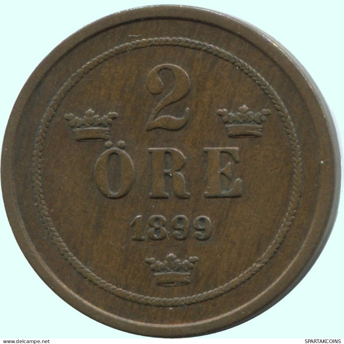 2 ORE 1899 SUÈDE SWEDEN Pièce #AC906.2.F.A - Suecia