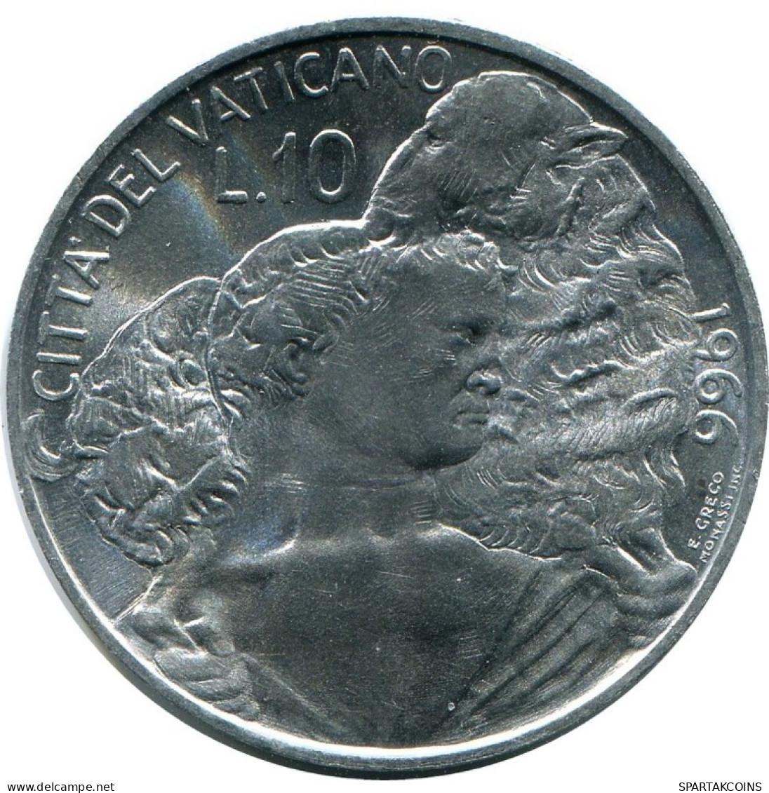 10 LIRE 1966 VATIKAN VATICAN Münze Paul VI (1963-1978) #AH362.13.D.A - Vaticano
