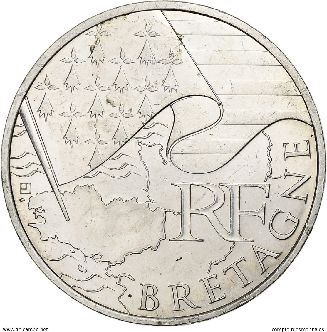 France, 10 Euro, Bretagne, 2010, Paris, Argent, SPL, KM:1648 - France