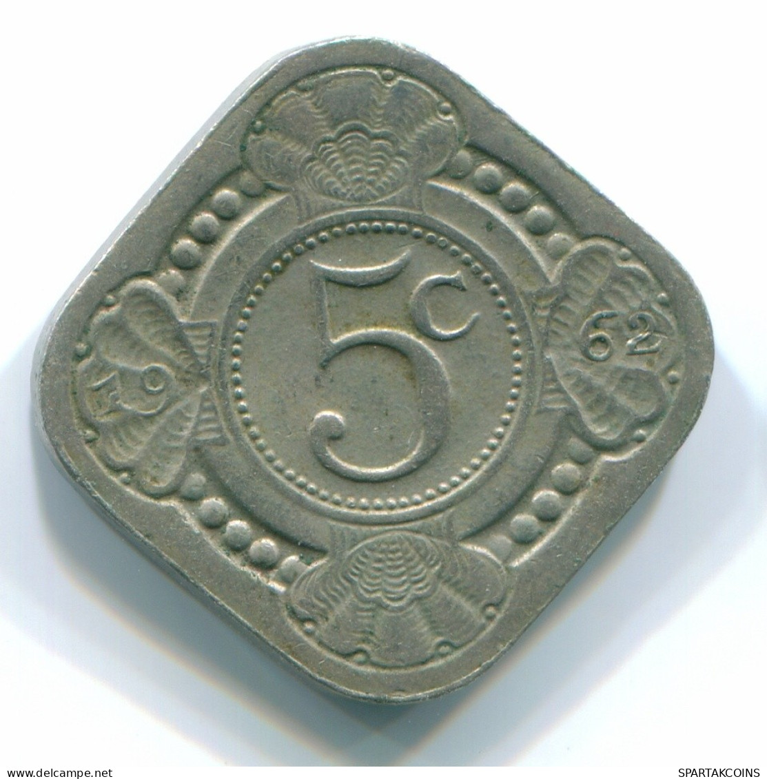 5 CENTS 1962 NETHERLANDS ANTILLES Nickel Colonial Coin #S12413.U.A - Antilles Néerlandaises