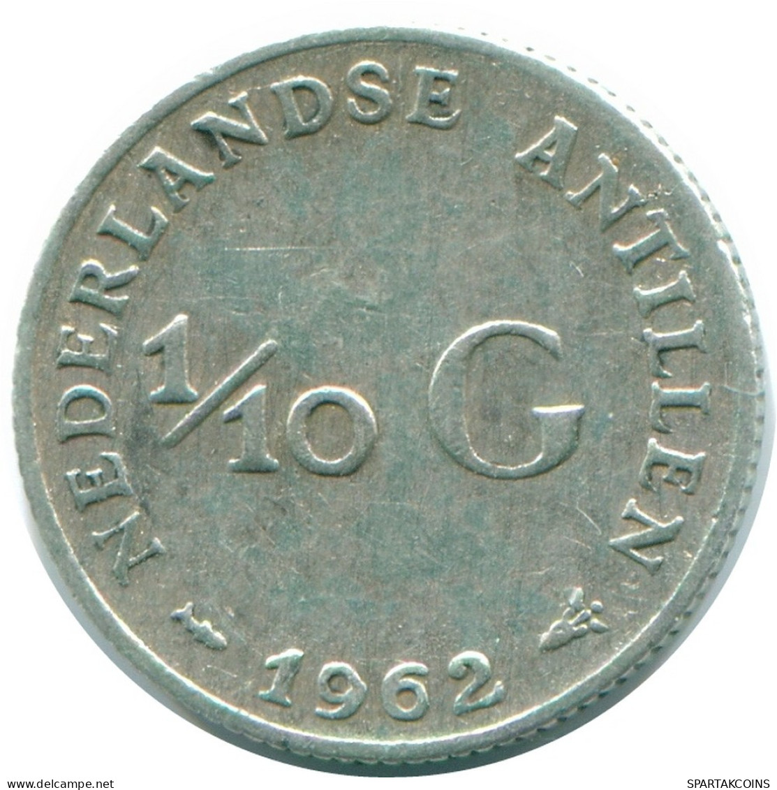 1/10 GULDEN 1962 NIEDERLÄNDISCHE ANTILLEN SILBER Koloniale Münze #NL12368.3.D.A - Antille Olandesi