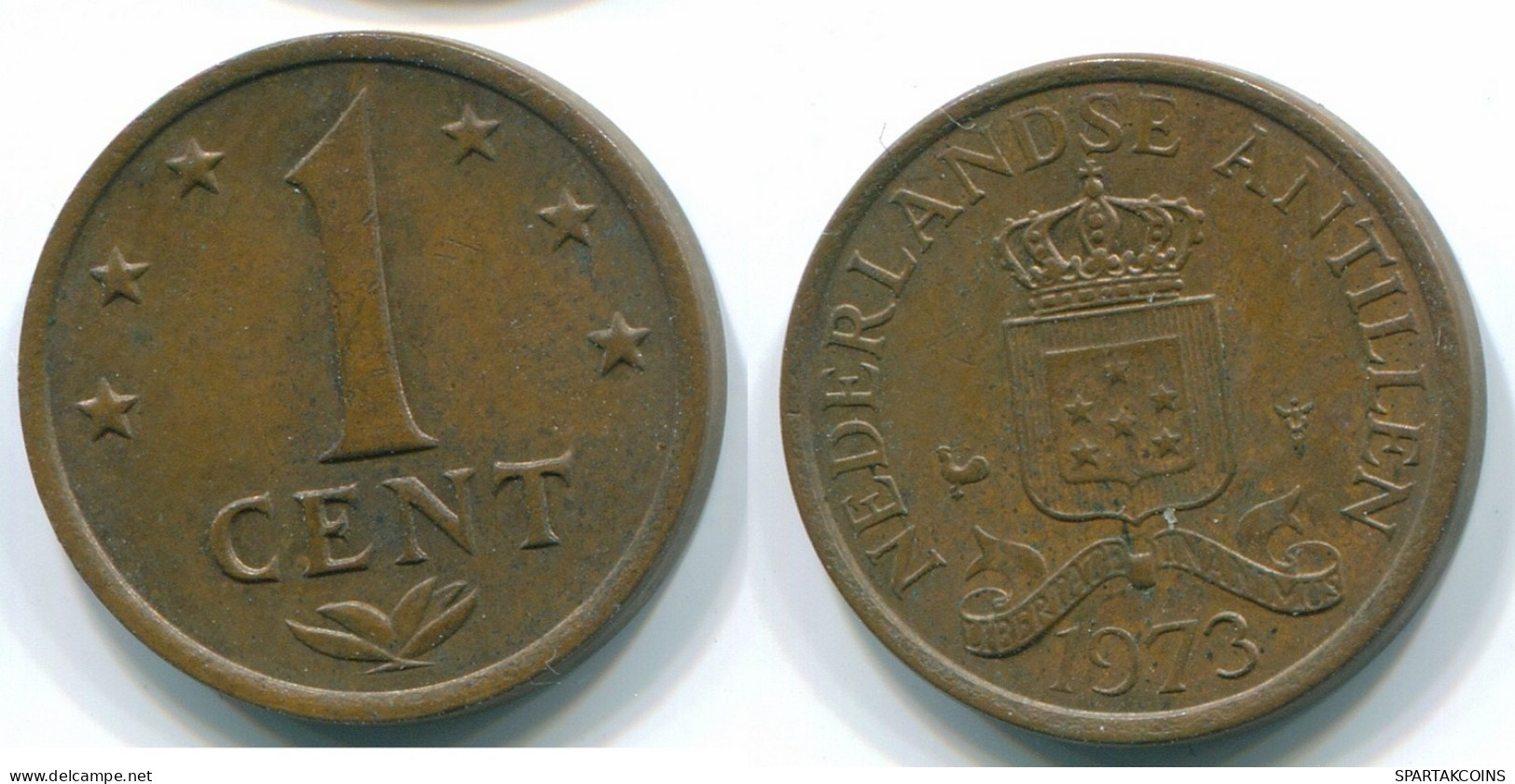 1 CENT 1973 ANTILLES NÉERLANDAISES Bronze Colonial Pièce #S10647.F.A - Antille Olandesi