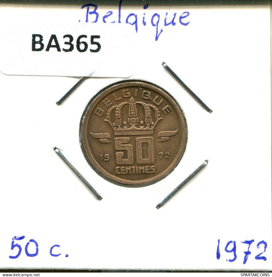 50 CENTIMES 1972 FRENCH Text BÉLGICA BELGIUM Moneda #BA365.E.A - 50 Cent