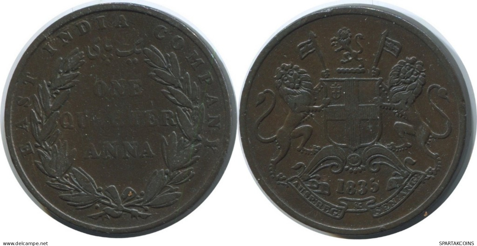 1/4 ANNA 1835 INDE INDIA - BRITISH East INDE INDIA Company Pièce #AE780.16.F.A - Indien