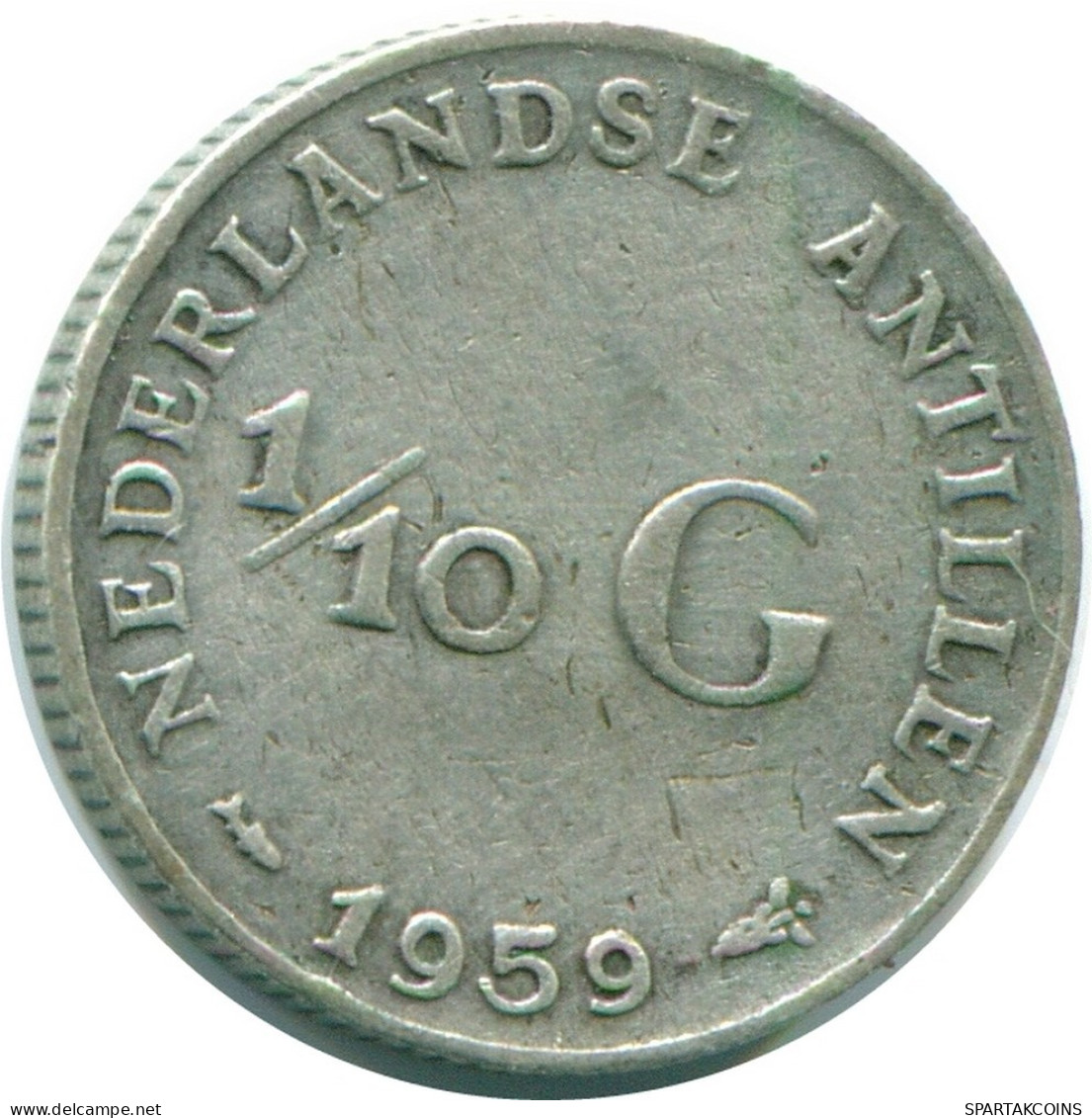 1/10 GULDEN 1959 NETHERLANDS ANTILLES SILVER Colonial Coin #NL12209.3.U.A - Antilles Néerlandaises