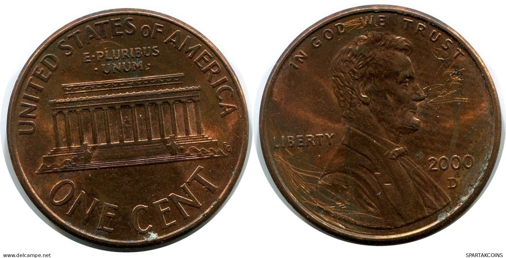 1 CENT 2000 USA Coin #AR262.U.A - 1959-…: Lincoln, Memorial Reverse