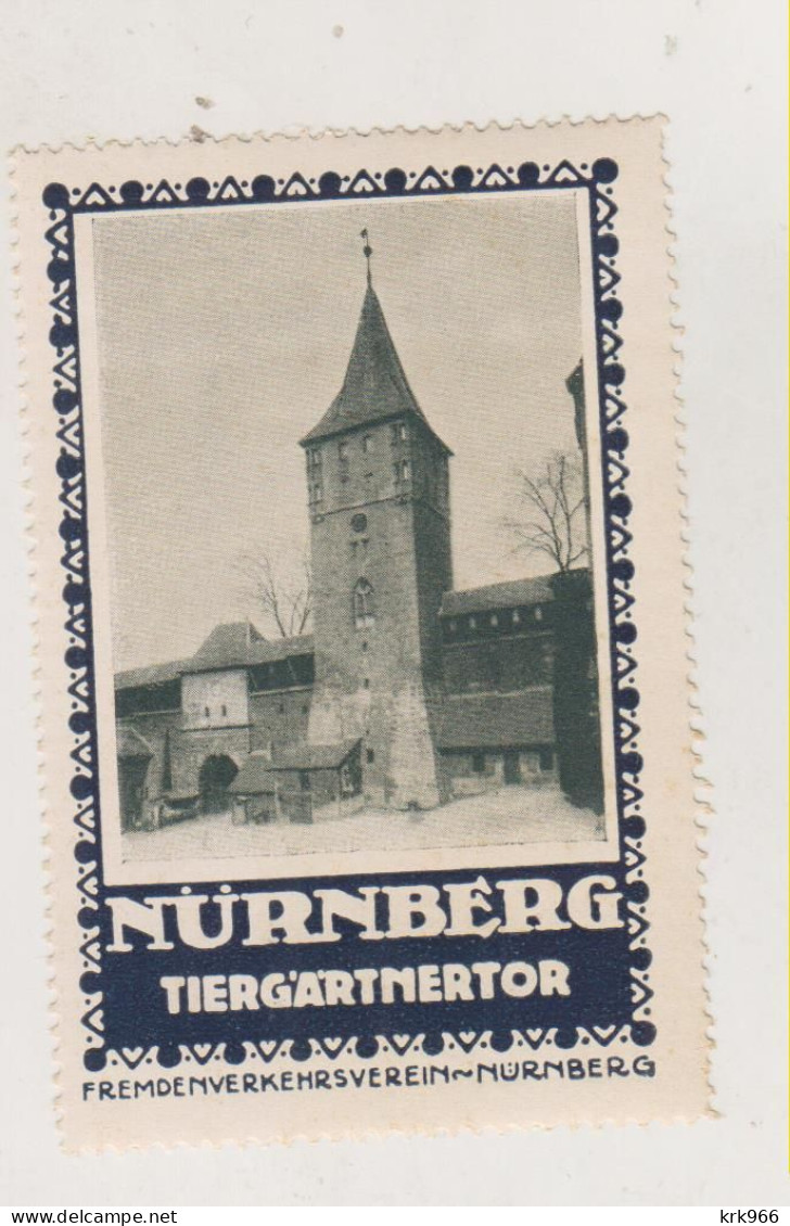 GERMANY Vintage Poster Stamp Hinged NURNBERG TIERGARTNERTOR - Erinofilia