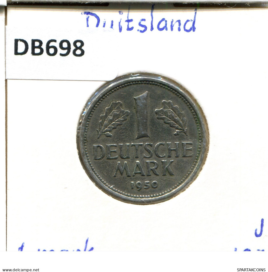 1 DM 1950 J WEST & UNIFIED GERMANY Coin #DB698.U.A - 1 Mark