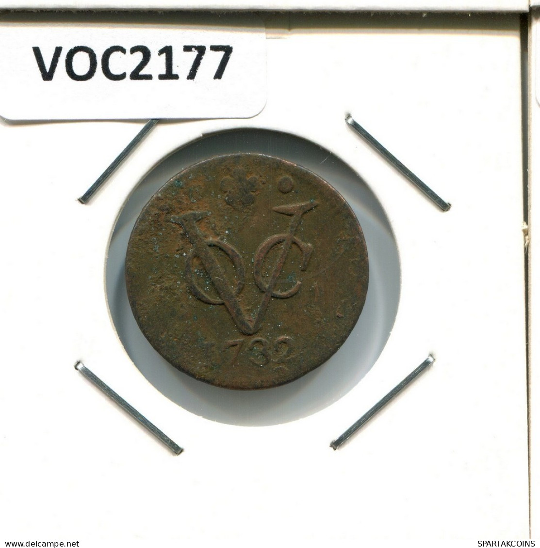1732 HOLLAND VOC DUIT NIEDERLANDE OSTINDIEN NY COLONIAL PENNY #VOC2177.7.D.A - Indes Néerlandaises
