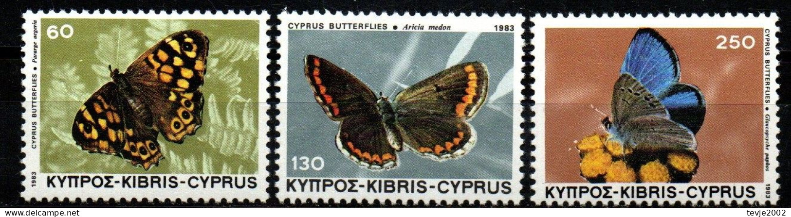 Zypern 1983 - Mi.Nr. 584 - 586 - Postfrisch MNH - Tiere Animals Schmetterlinge Butterflies - Farfalle