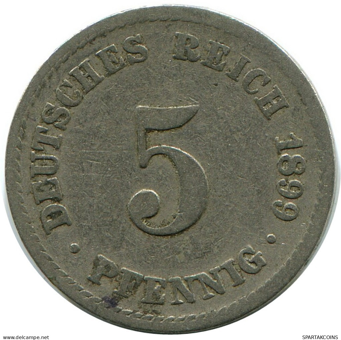 5 PFENNIG 1899 A GERMANY Coin #DB147.U.A - 5 Pfennig