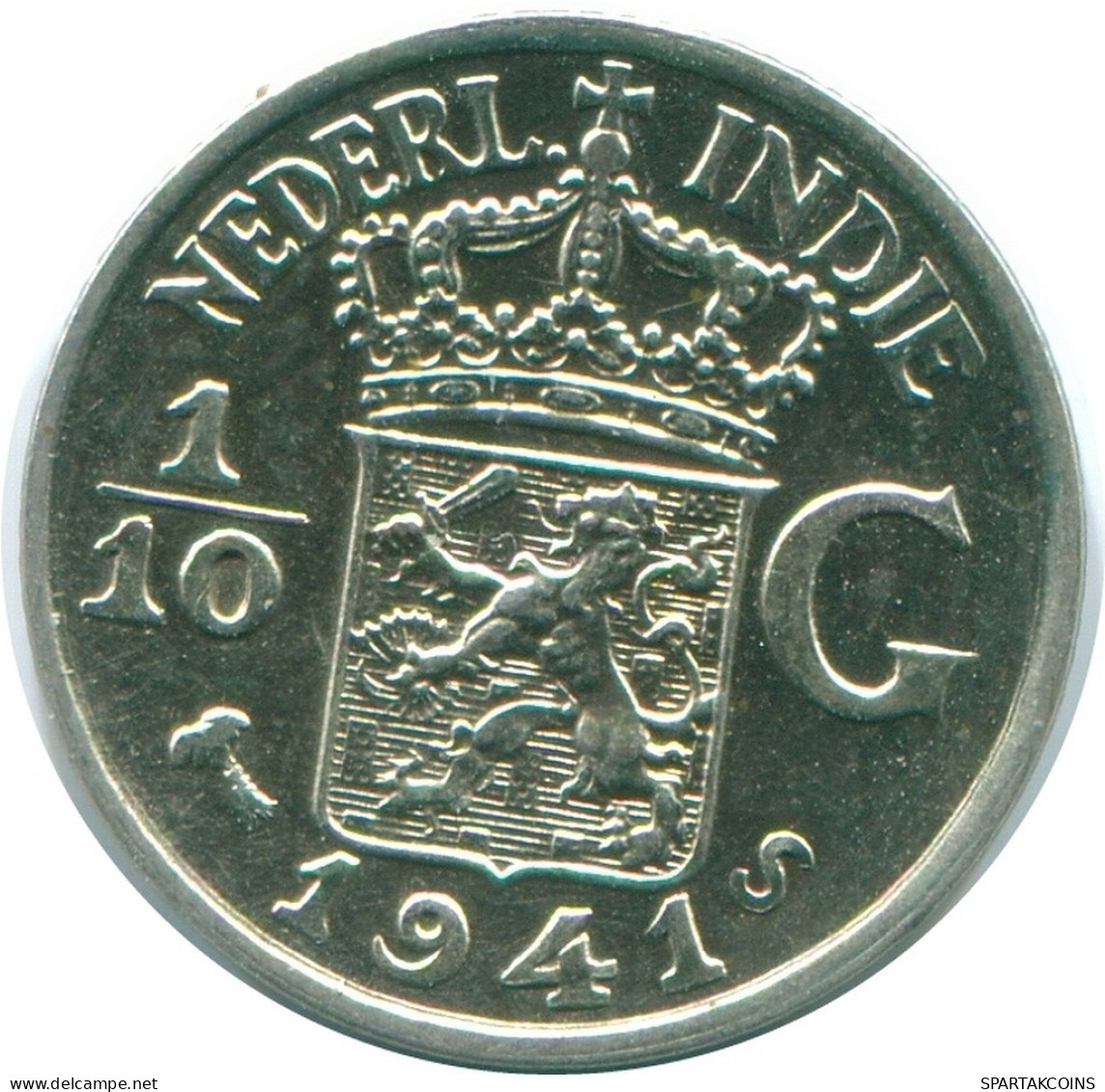 1/10 GULDEN 1941 S INDIAS ORIENTALES DE LOS PAÍSES BAJOS PLATA #NL13685.3.E.A - Indes Néerlandaises