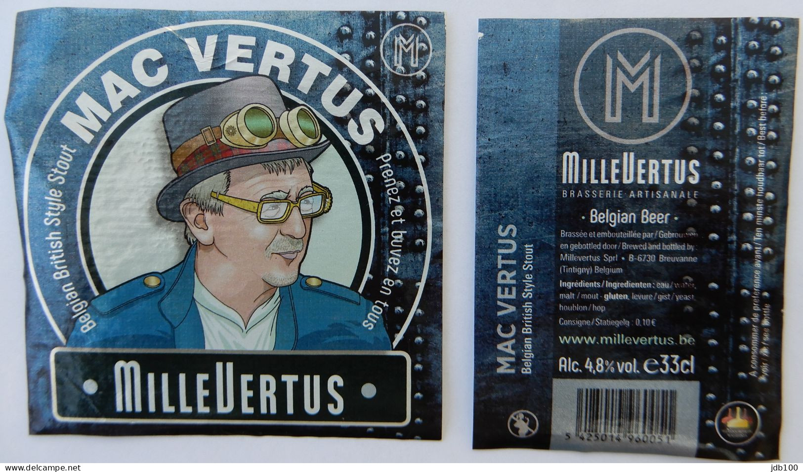 Bier Etiket (5L9), étiquette De Bière, Beer Label, Mac Vertus Brouwerij Millevertus - Bière