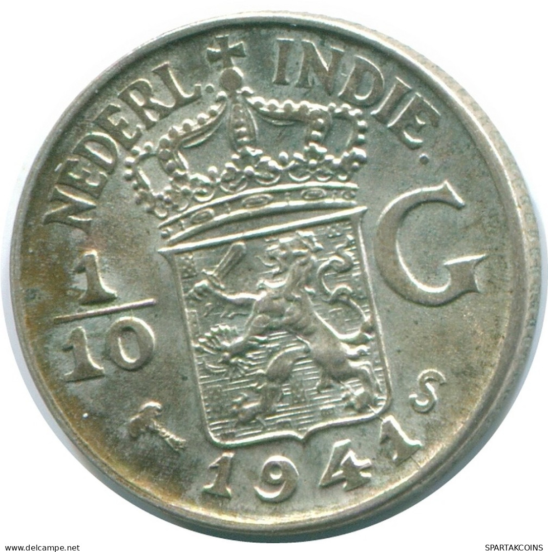 1/10 GULDEN 1941 S NIEDERLANDE OSTINDIEN SILBER Koloniale Münze #NL13740.3.D.A - Indes Néerlandaises