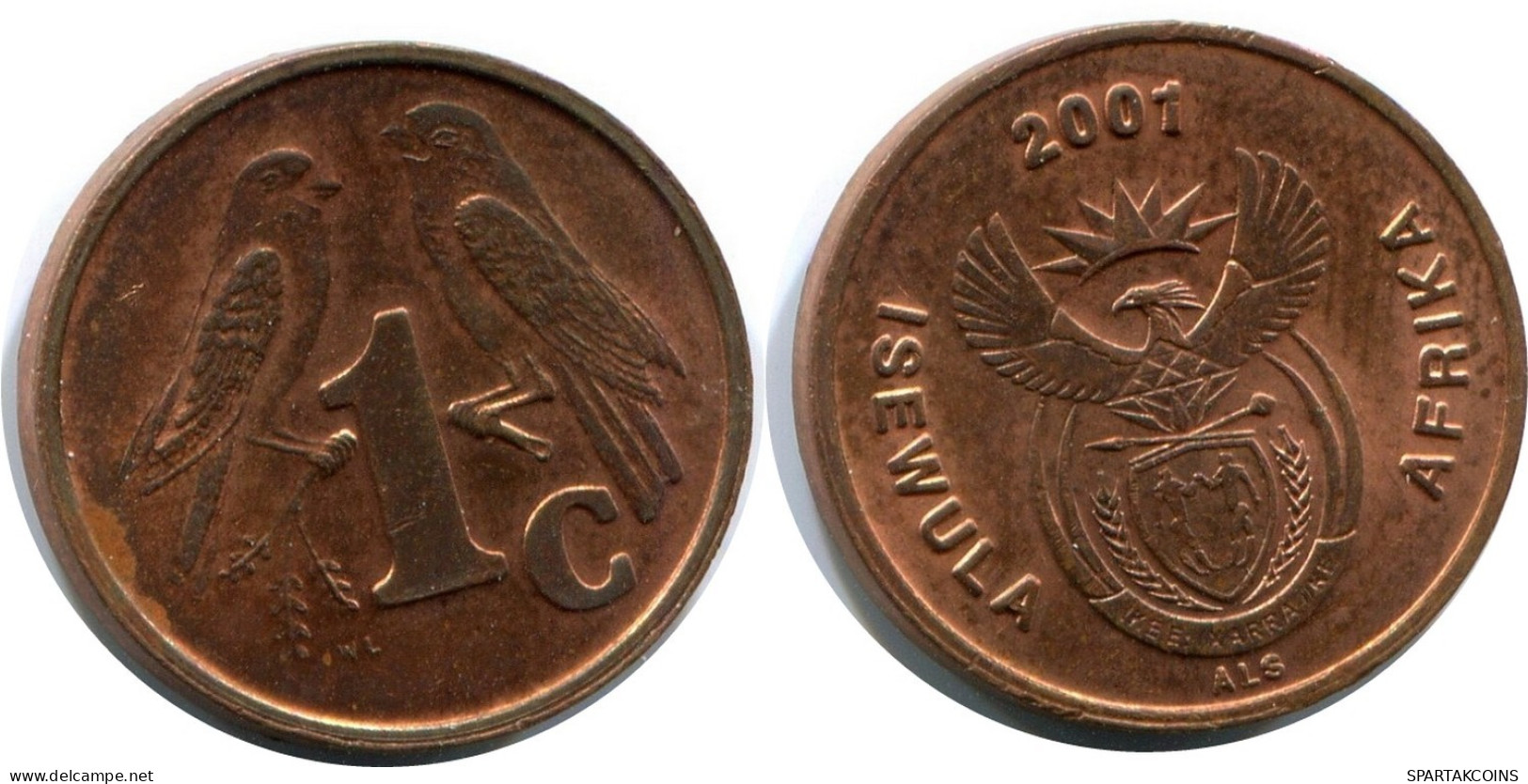 1 CENT 2001 SOUTH AFRICA Coin #AX181.U.A - South Africa