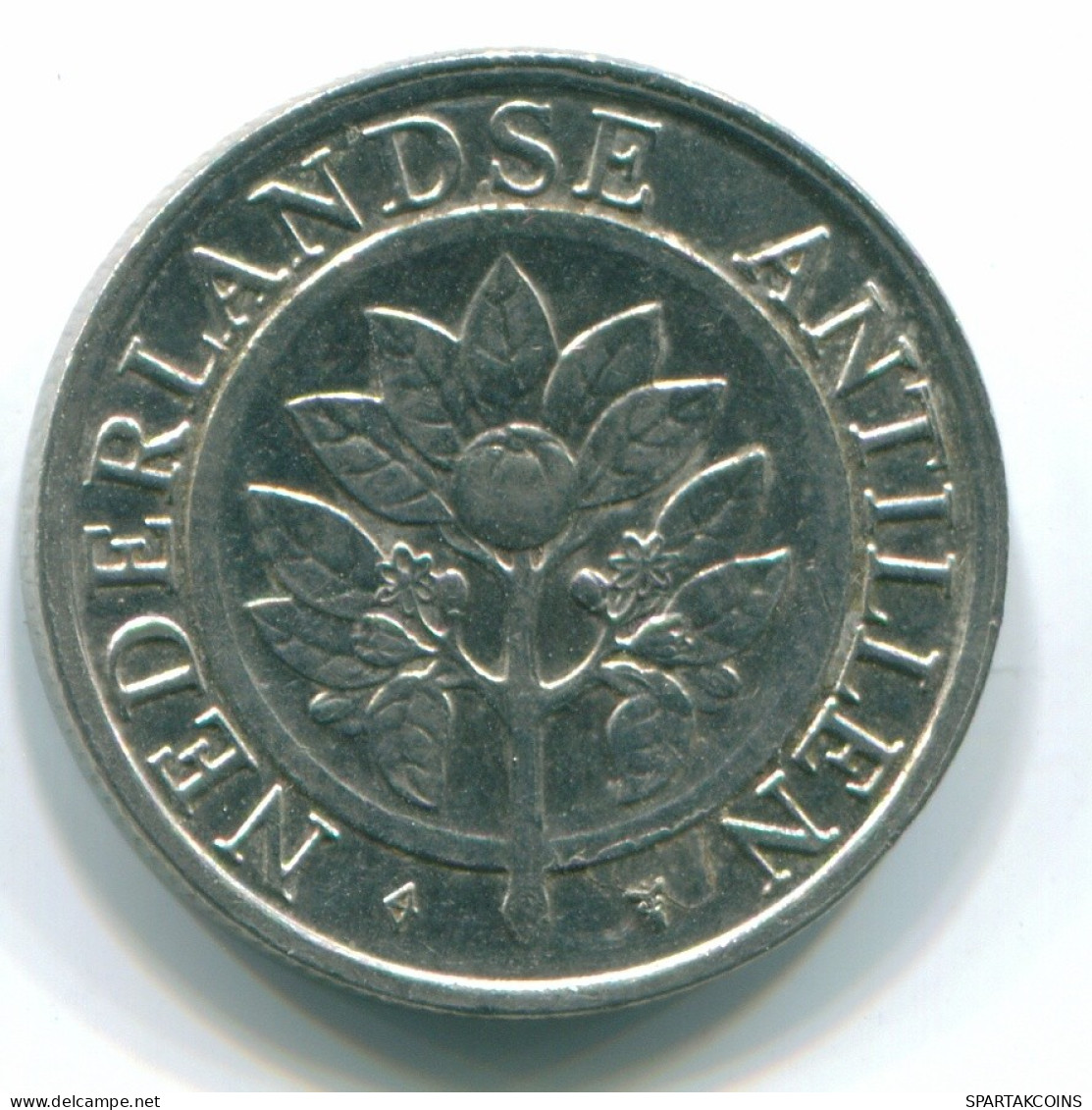 25 CENTS 1990 NETHERLANDS ANTILLES Nickel Colonial Coin #S11276.U.A - Antillas Neerlandesas