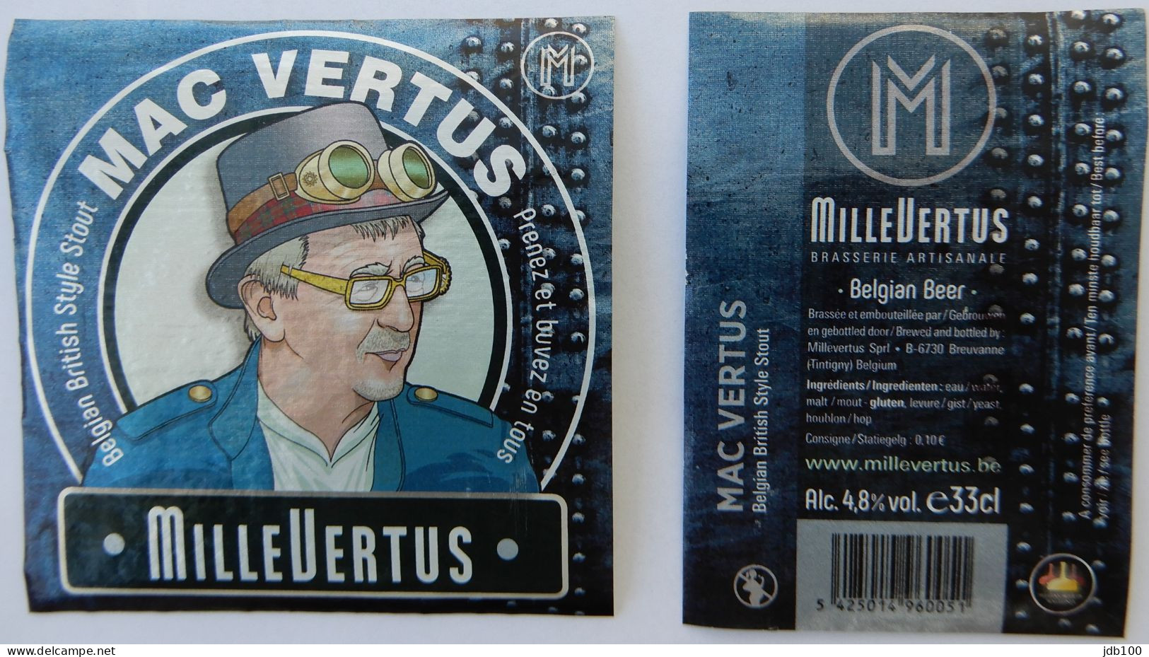 Bier Etiket (5m1), étiquette De Bière, Beer Label, Mac Vertus Brouwerij Millevertus - Bière