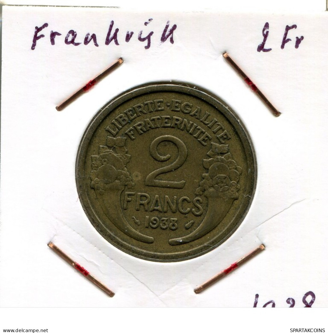 2 FRANCS 1938 FRANKREICH FRANCE Französisch Münze #AM591.D.A - 2 Francs