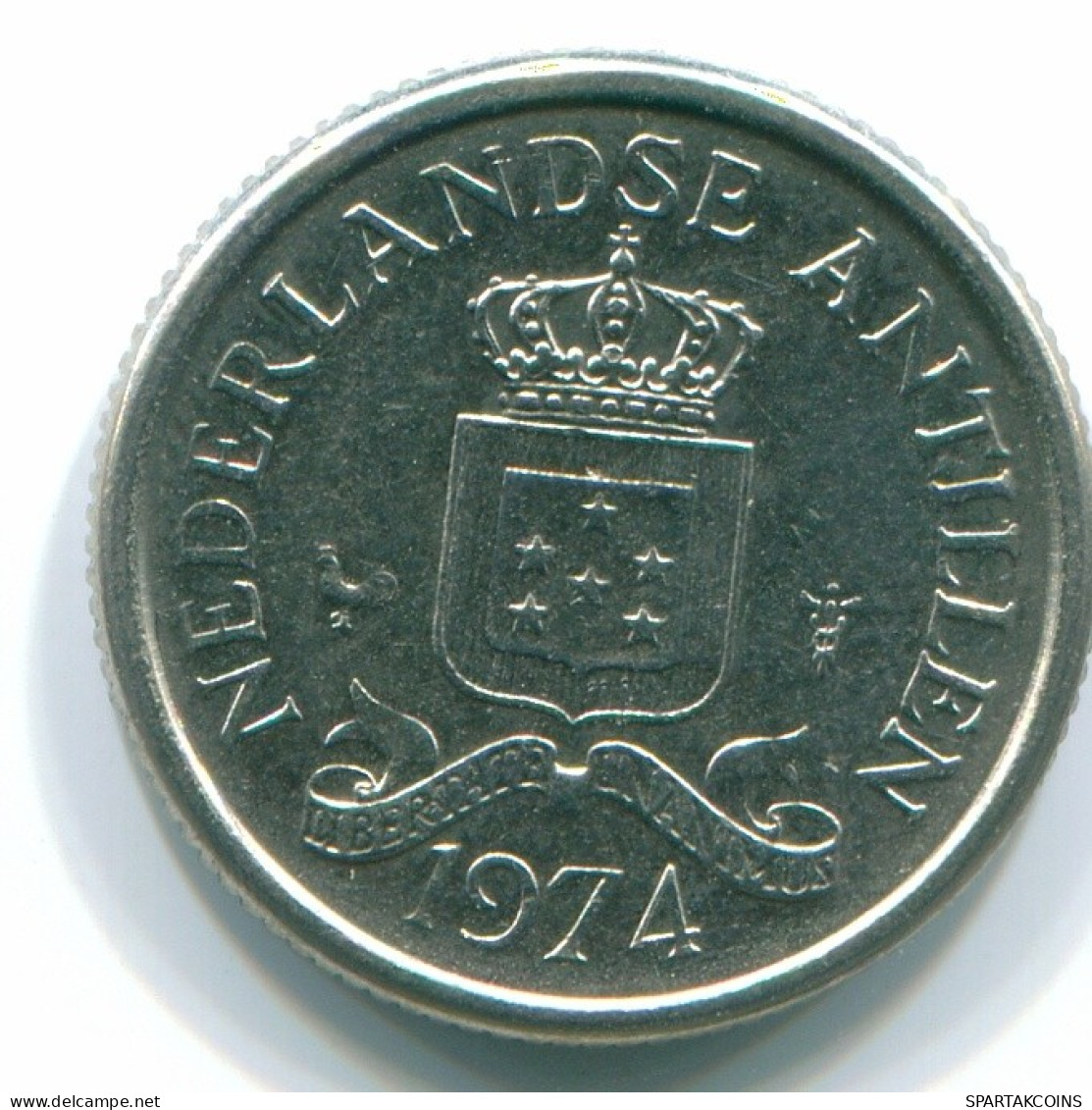 10 CENTS 1974 ANTILLAS NEERLANDESAS Nickel Colonial Moneda #S13522.E.A - Antilles Néerlandaises