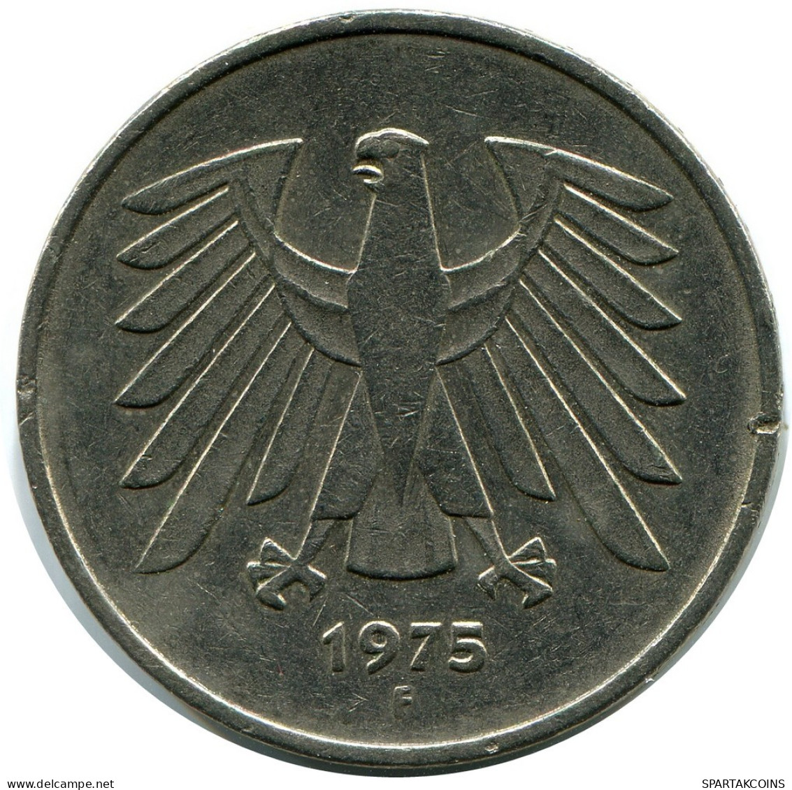 5 DM 1975 F WEST & UNIFIED GERMANY Coin #AZ483.U.A - 5 Marchi