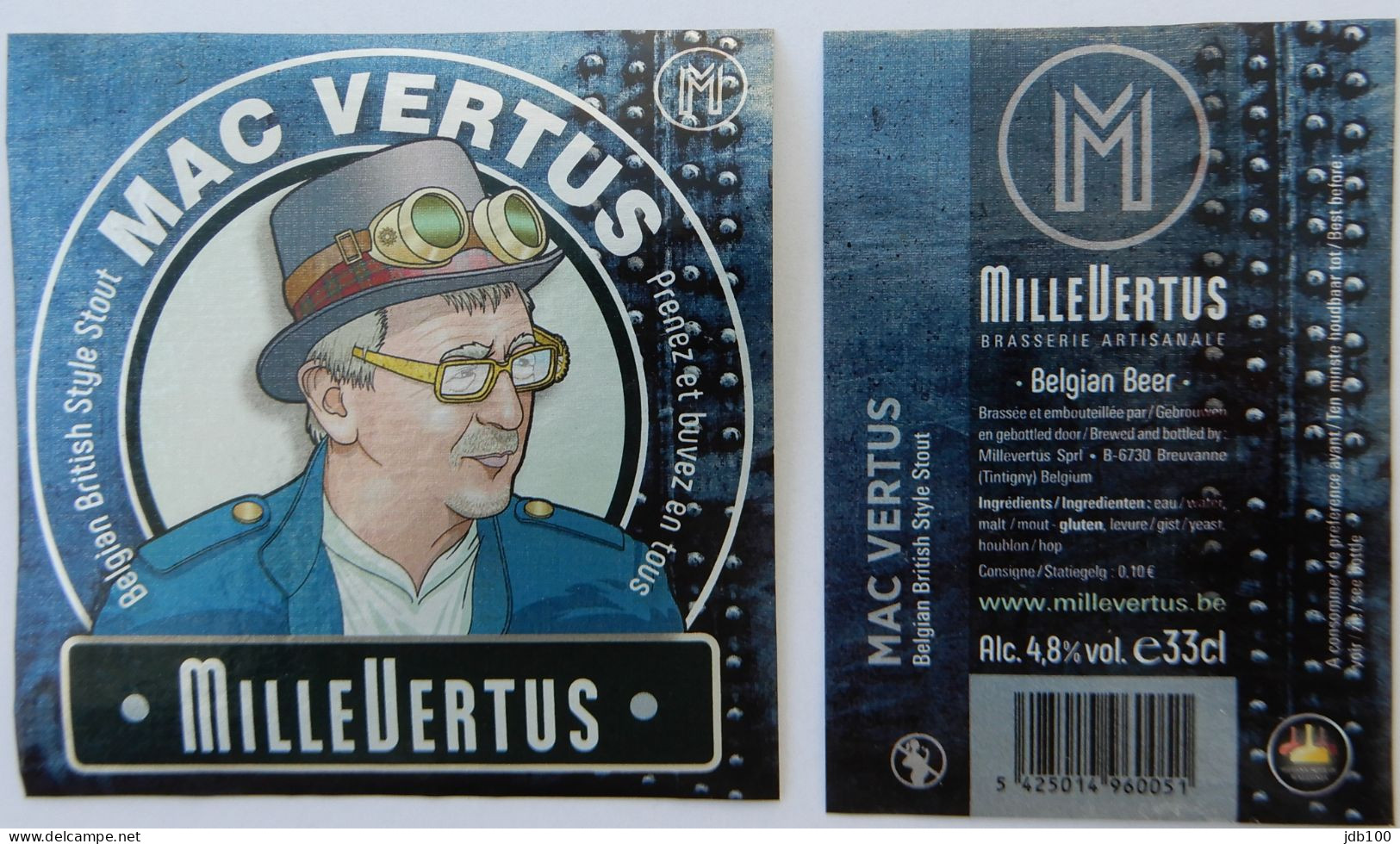 Bier Etiket (5m3), étiquette De Bière, Beer Label, Mac Vertus Brouwerij Millevertus - Bière